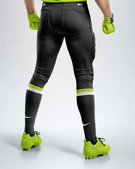 Man Wearing Full American Football Kit Mockup