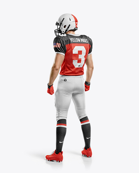 Man Wearing Full American Football Kit Mockup - Pro uniform mockups
