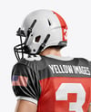 Man Wearing Full American Football Kit Mockup