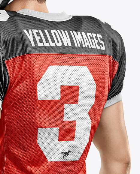 Man Wearing Full American Football Kit Mockup