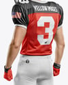 Man Wearing Full American Football Kit Mockup
