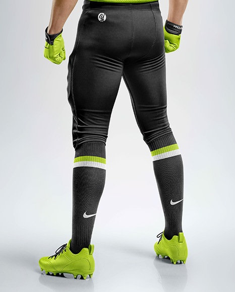 Man Wearing Full American Football Kit Mockup