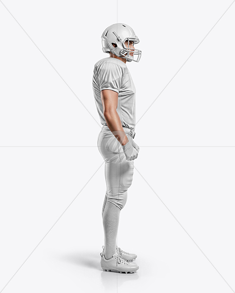 Man Wearing Full American Football Kit Mockup