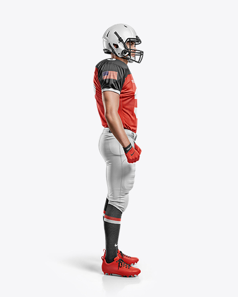 Man Wearing Full American Football Kit Mockup