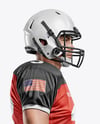 Man Wearing Full American Football Kit Mockup