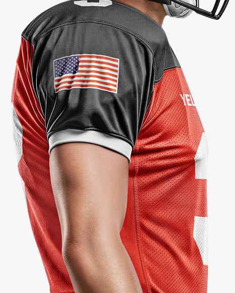 Man Wearing Full American Football Kit Mockup