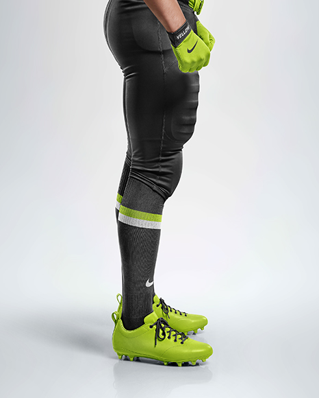Man Wearing Full American Football Kit Mockup