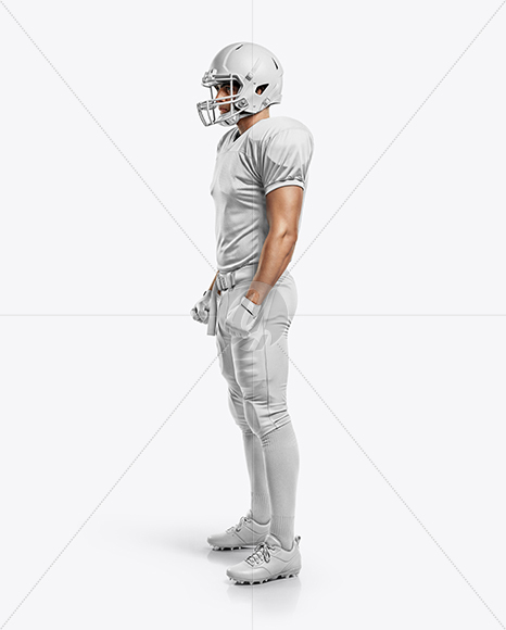 Man Wearing Full American Football Kit Mockup