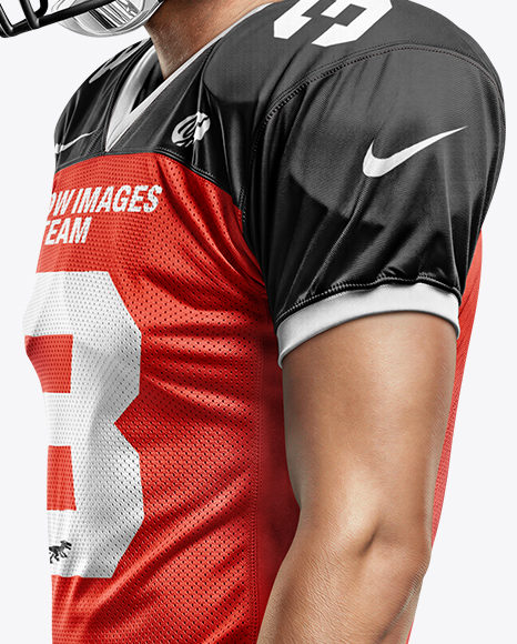 Man Wearing Full American Football Kit Mockup
