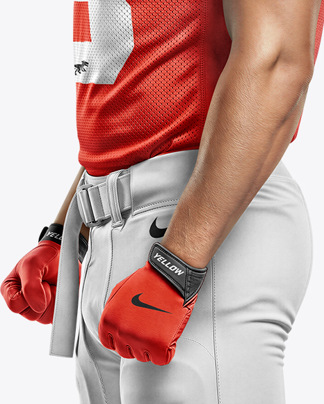 Man Wearing Full American Football Kit Mockup