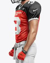 Man Wearing Full American Football Kit Mockup