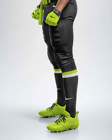 Man Wearing Full American Football Kit Mockup