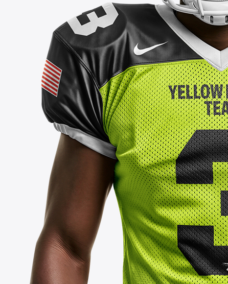 Man Wearing Full American Football Kit Mockup