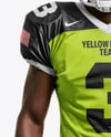 Man Wearing Full American Football Kit Mockup