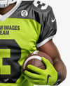 Man Wearing Full American Football Kit Mockup