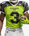 Man Wearing Full American Football Kit Mockup