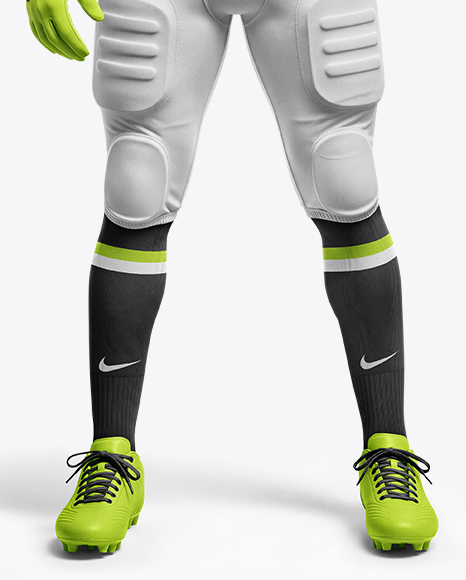 Man Wearing Full American Football Kit Mockup