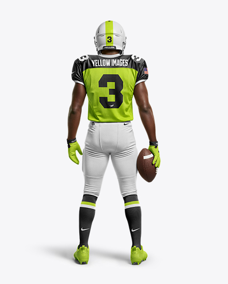 Man Wearing Full American Football Kit Mockup