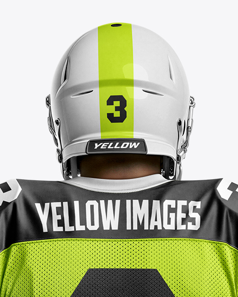 Man Wearing Full American Football Kit Mockup