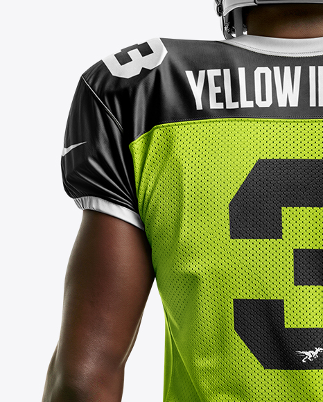 Man Wearing Full American Football Kit Mockup