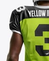 Man Wearing Full American Football Kit Mockup