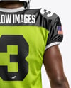 Man Wearing Full American Football Kit Mockup