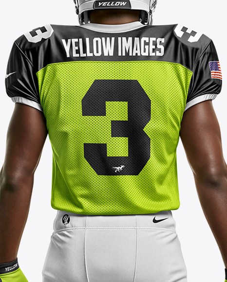 Man Wearing Full American Football Kit Mockup