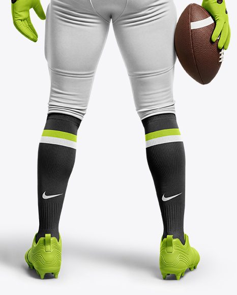 Man Wearing Full American Football Kit Mockup