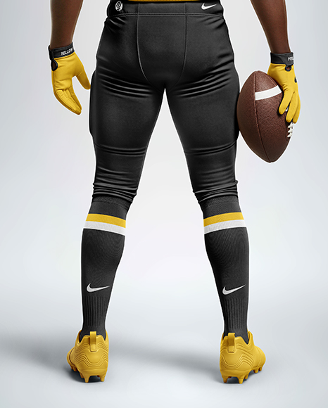 Man Wearing Full American Football Kit Mockup