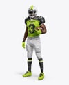 Man Wearing Full American Football Kit Mockup