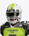 Man Wearing Full American Football Kit Mockup