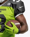 Man Wearing Full American Football Kit Mockup