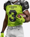 Man Wearing Full American Football Kit Mockup