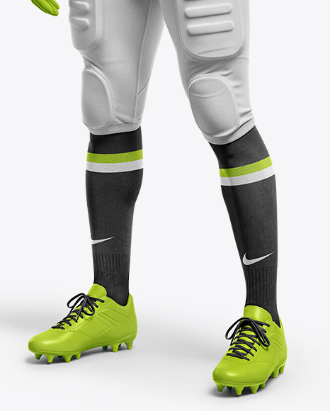 Man Wearing Full American Football Kit Mockup