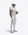 Man Wearing Full American Football Kit Mockup