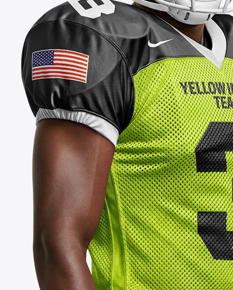 Man Wearing Full American Football Kit Mockup