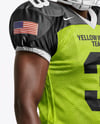 Man Wearing Full American Football Kit Mockup