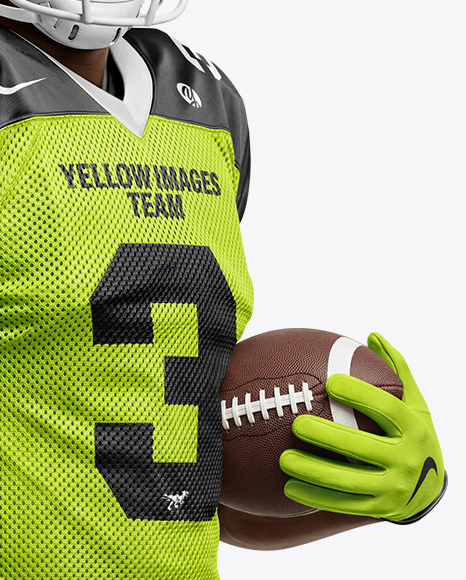 Man Wearing Full American Football Kit Mockup