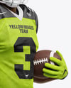 Man Wearing Full American Football Kit Mockup