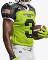 Man Wearing Full American Football Kit Mockup