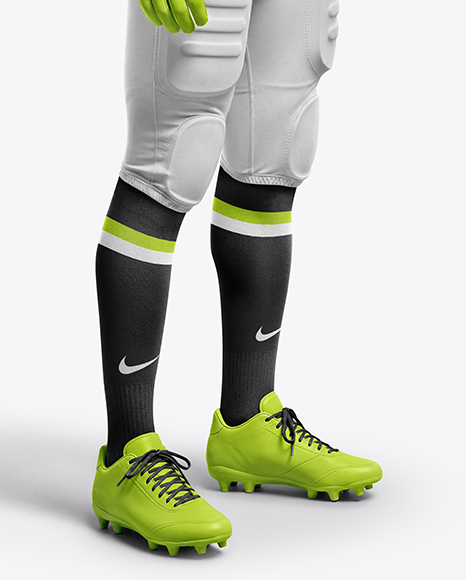 Man Wearing Full American Football Kit Mockup