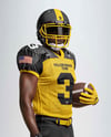 Man Wearing Full American Football Kit Mockup