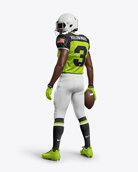 Man Wearing Full American Football Kit Mockup