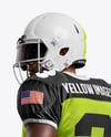 Man Wearing Full American Football Kit Mockup