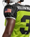 Man Wearing Full American Football Kit Mockup