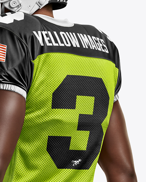 Man Wearing Full American Football Kit Mockup