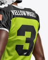 Man Wearing Full American Football Kit Mockup