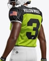 Man Wearing Full American Football Kit Mockup