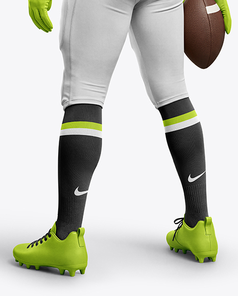 Man Wearing Full American Football Kit Mockup