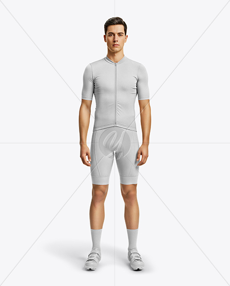 Man Wearing Full Cycling Kit Mockup